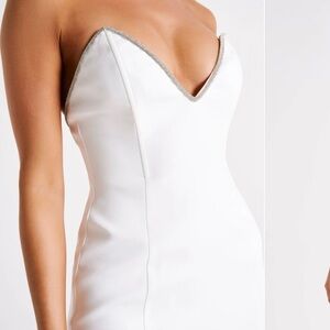 MADI
Suiting Mini Dress With Diamante Rope - White